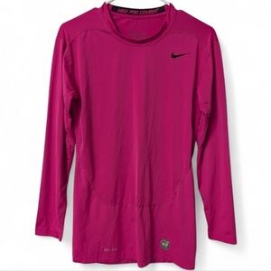 Nike Pro Combat Dri-Fit Pink Long Sleeve Compression Shirt